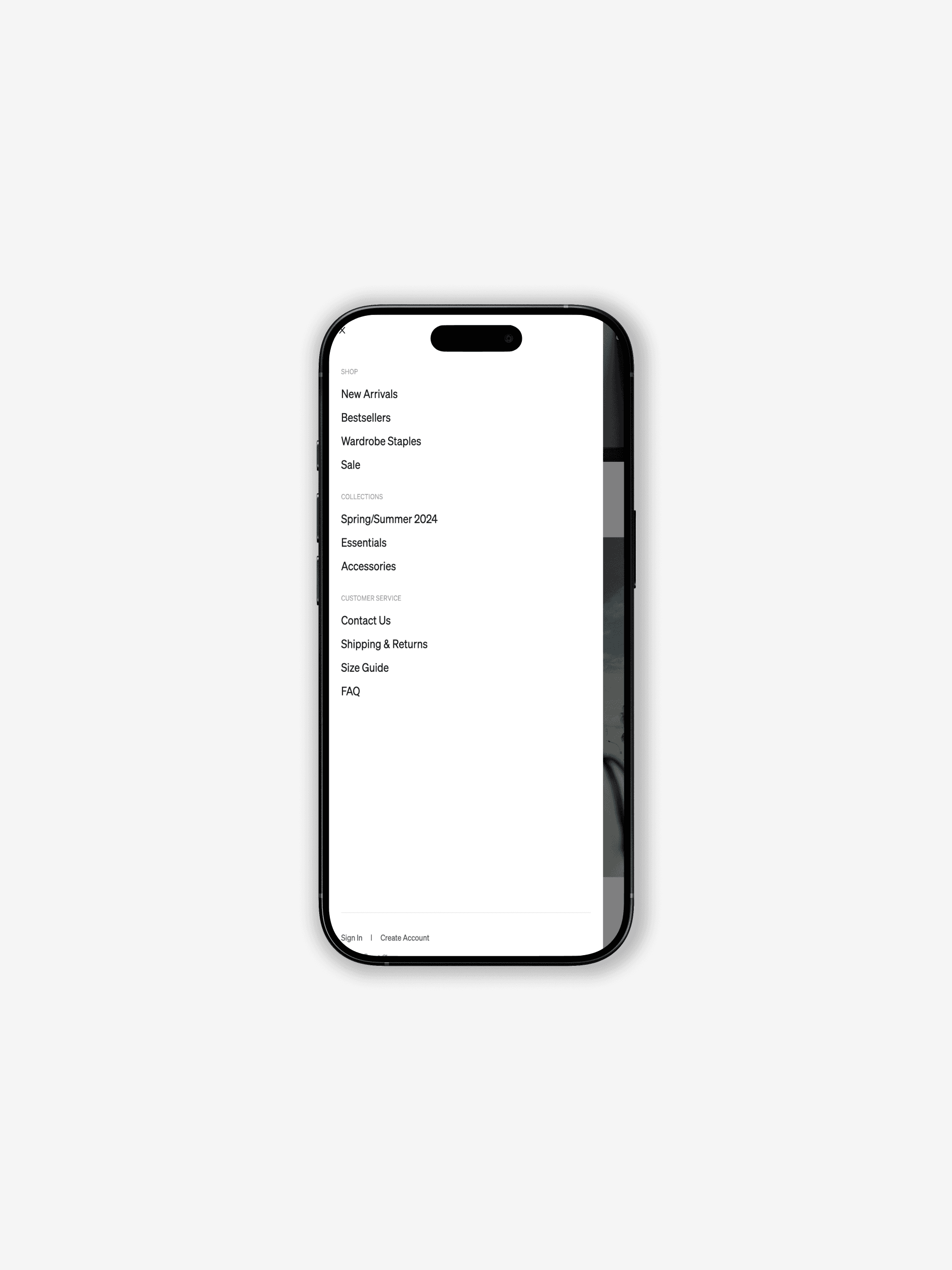 High fidelity render of the menu.